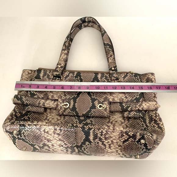 Elaine Turner ‘Ruth’ Leather Python Snakeskin Satchel Bag Purse Tote Handbag ~ - Picture 9 of 16